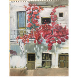 painting oilpainting paint flower balcony