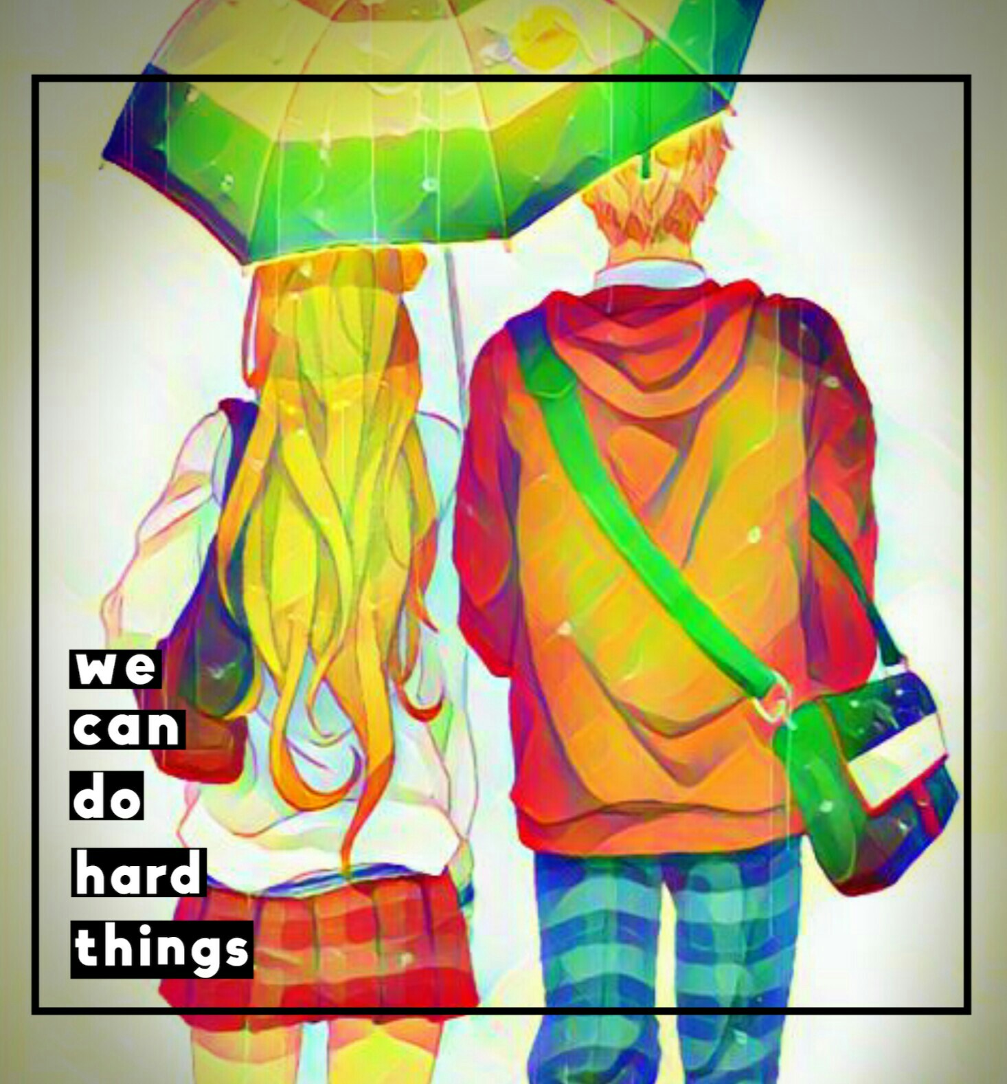 Haruhi Suzumiya Character Images Sharing An Umbrella Wallpaper